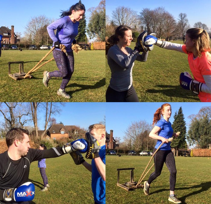 BOXING, SLEDS & THE STEPS – SATURDAY GODALMING BOOT CAMP!